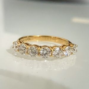 Tiffany & Co. Soleste Ring Half Circle Diamonds 18K Yellow Gold AU 750 Stamped